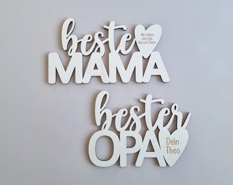 Personalisiertes Holzschild Beste Mama, Beste Oma, Bester Opa, Bester Papa, Geschenk für Mama, Geschenk für Oma, Muttertag