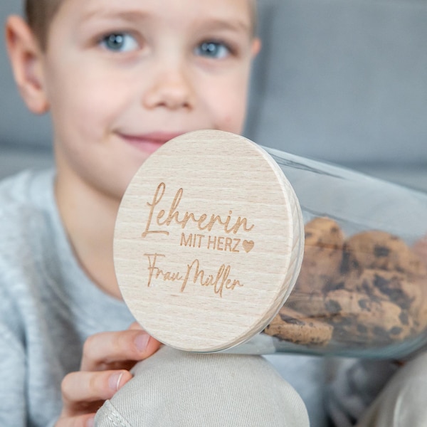 Personalisiertes Vorratsglas "Erzieherin - Lehrerin mit Herz", Geschenk Erzieher, Abschiedsgeschenk Kita, Geschenk Lehrerin,Danke Erzieherin