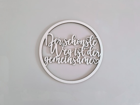 Der schönste Weg ist der gemeinsame Holzkranz Dekoration Etsy.de