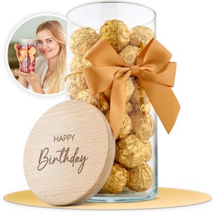 Geschenk-Glas "Happy Birthday", Geburtstagsgeschenk für Freundin, Mama, Kollegin, Papa, Kleines Geschenk zum Geburtstag