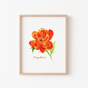 Instant Printable Watercolor Peony Wall art / Floral Digital Download