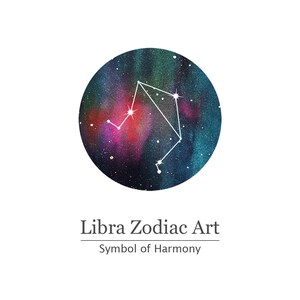 Libra Zodiac Art Print – Symbol of Harmony & Balance | Constellation Wall Art | Meaningful Gift
