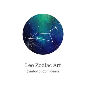Leo Zodiac Art Print – Symbol of Confidence & Strength | Constellation Wall Art | Meaningful Gift