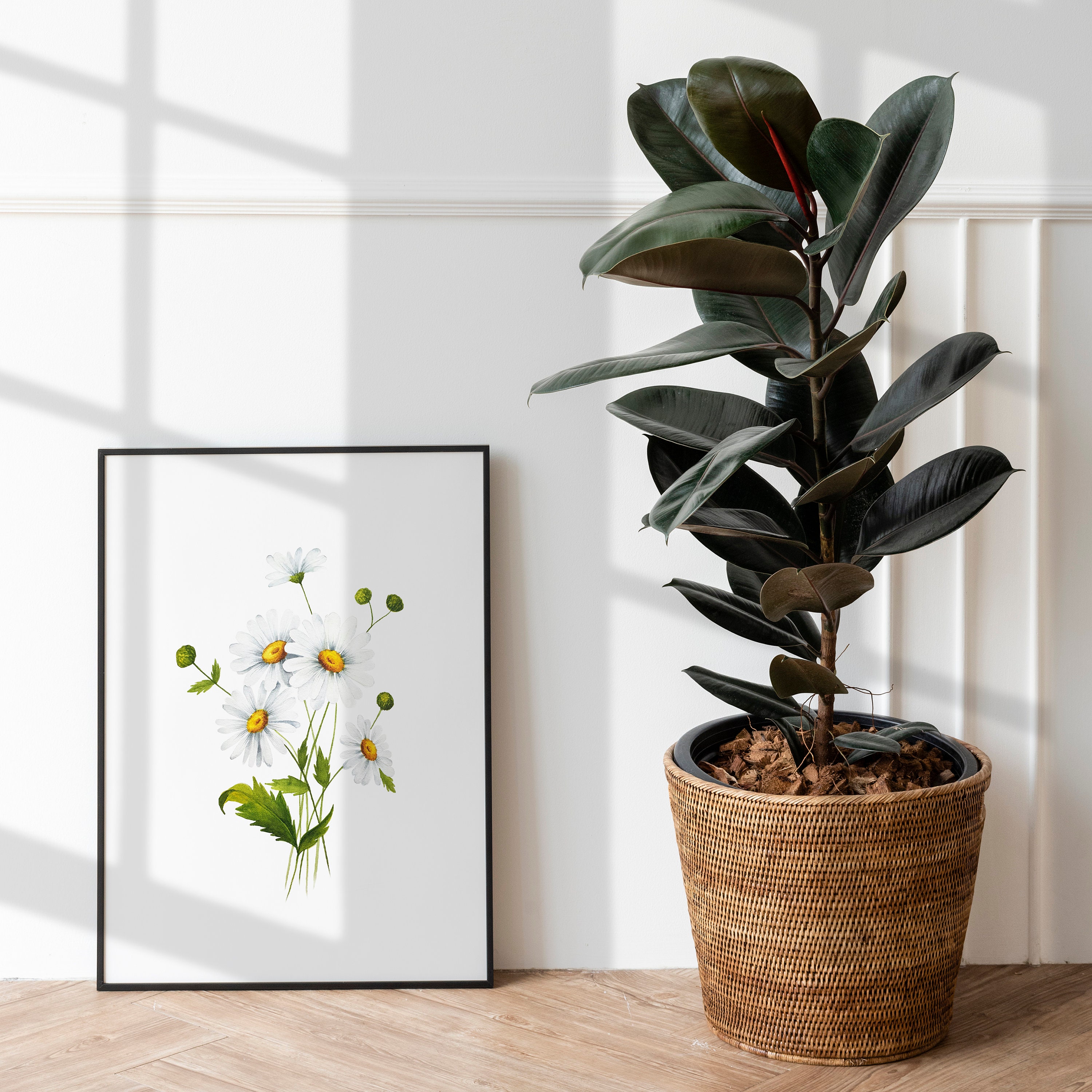 Daisy Flower Wall Art Instant Printable Watercolor - Etsy