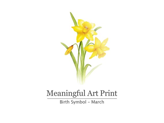 Meaningful Art Print – March Birth Flower | Daffodil Watercolor, Botanical Wall Art, Printable Decor