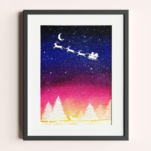 Arte mural imprimible con fondo invernal de acuarela para imprimir al instante