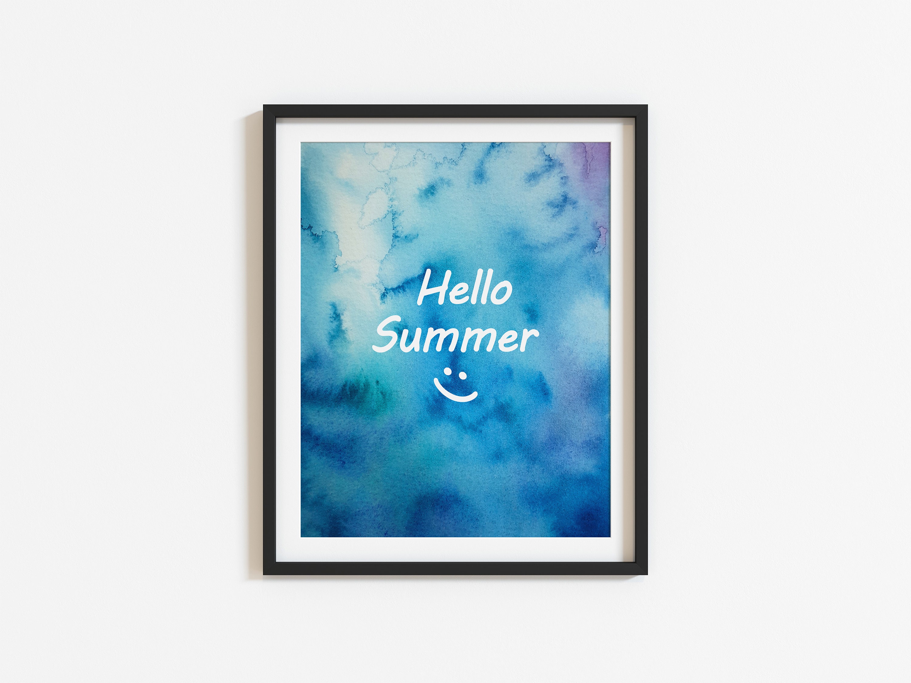Blue Summer Wall Art Printable Watercolor - Etsy