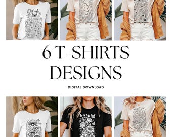 Wildblumen Blumen PNG Bundle, Boho Retro Print (digitaler Download)