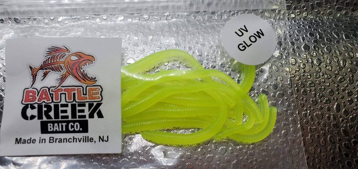 Soft Plastic Trout Worm Chartreuse UV Glow Color Plus 1 Micro Jig Etsy