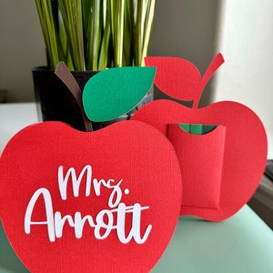 Geschenk für Lehrer | Lehrer Wertschätzung | Apfel Geschenkkartenhalter | Personalisiertes Geschenk