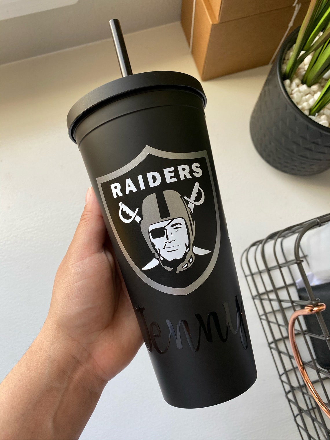 Las Vegas Raiders 22oz Las Vegas Raiders Cold Cup Etsy