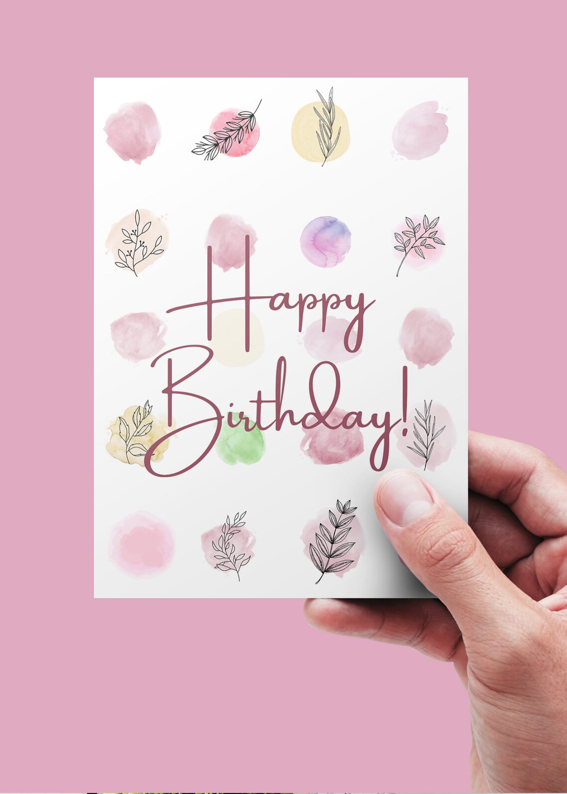 Printable Birthday Card, Happy Birthday, Digital Birthday Card