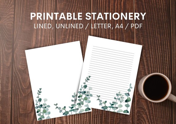 Printable Stationery Stationery Letter Paper Digital | Etsy