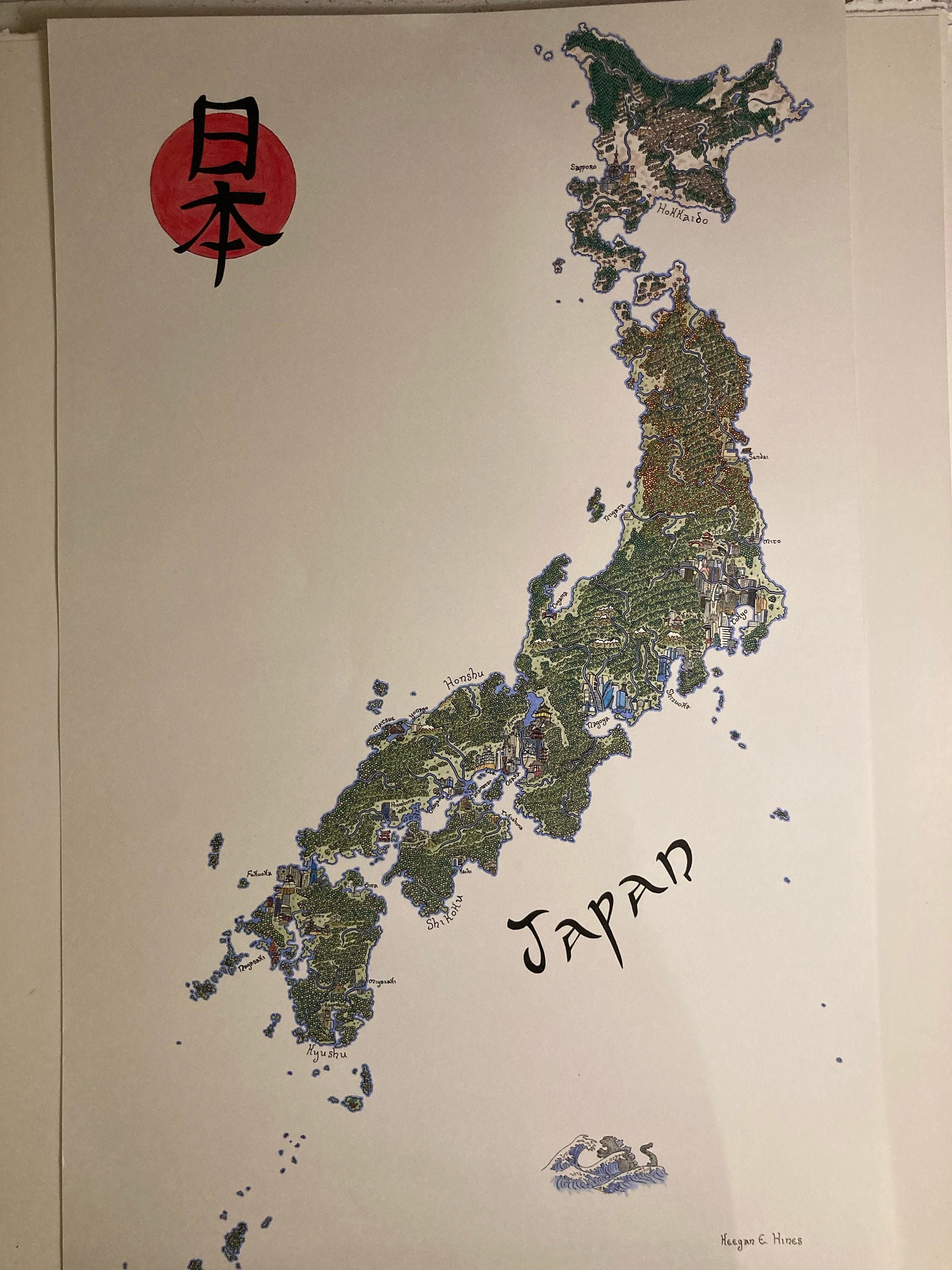 Fantasy-style Map of Japan (colored) - Etsy
