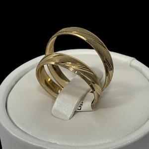 10K Solid Yellow Gold Diamond Cut Engagement Couples Proposal Ring anillo de compromiso Ring Bands Jewelry for Men Womens