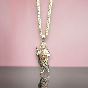 925 Sterling Silver St Jude Religious Solid Silver Medal Pendant Charm ...