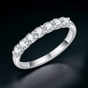 Bague De Fiançailles En Moissanite 1CT - Argent 925 Plaqué Or Blanc - Couleur D VVS1 - Brillant éclatant - Cadeau Femme - 10