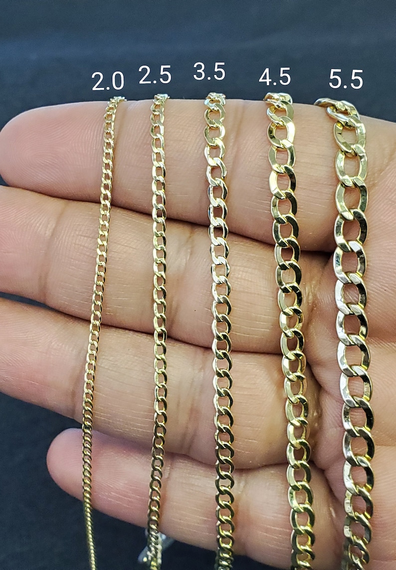 Real 10K Yellow Gold Cuban Curb Link Bracelet / Anklet for Etsy