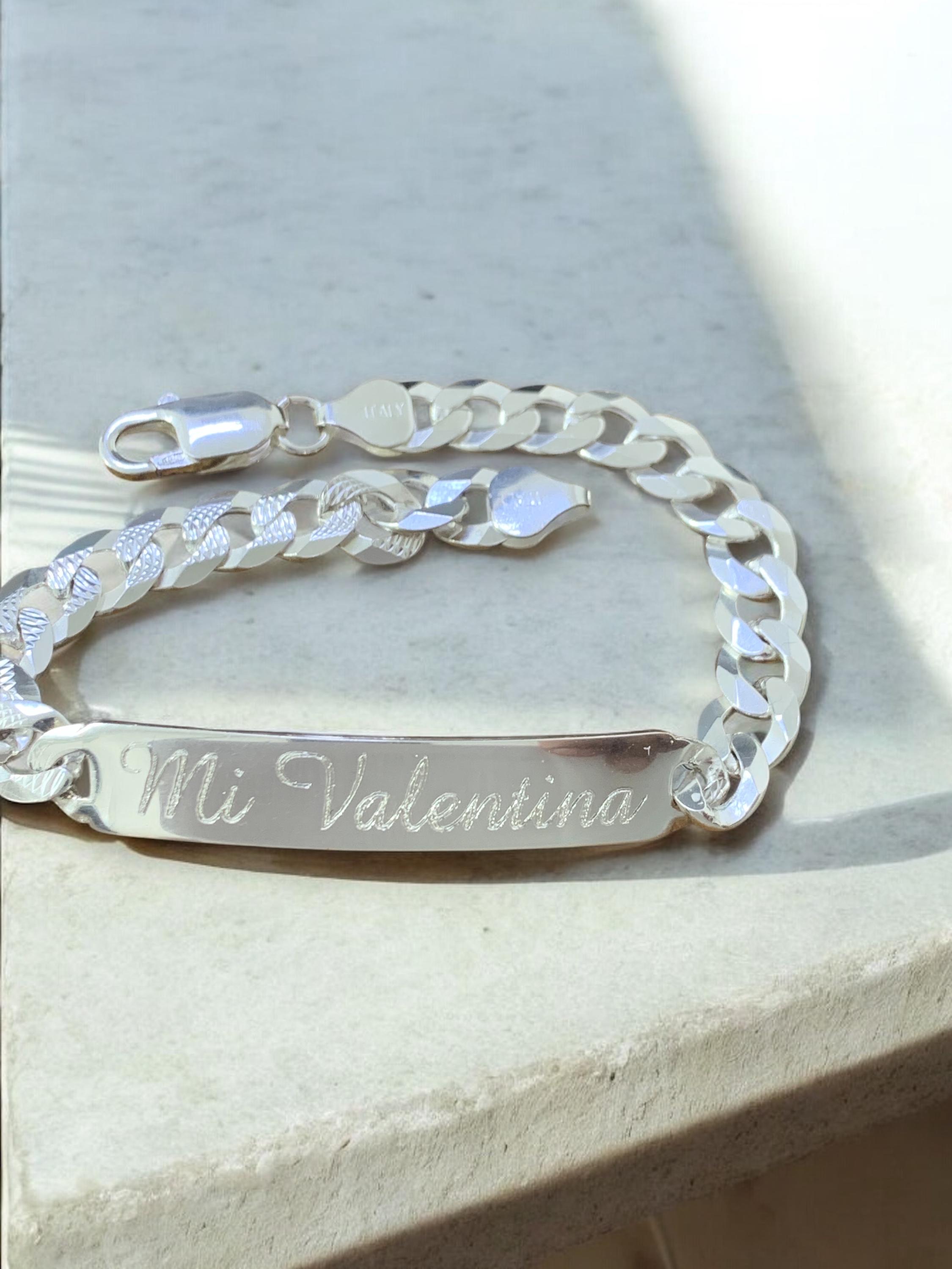Solid 925 Italian Sterling Silver Diamond Cut Curb Cuban Heavy 