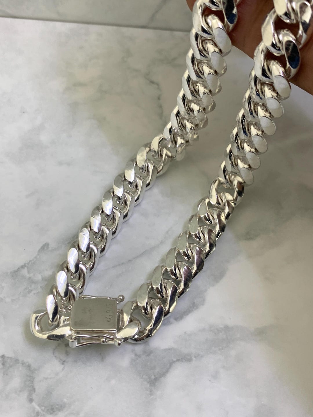 Savlano 925スターリングシルバー 6.5mm イタリア製ソリッドカーブキューバリンクチェーンネックレス メンズ&レディース ? イタリア製