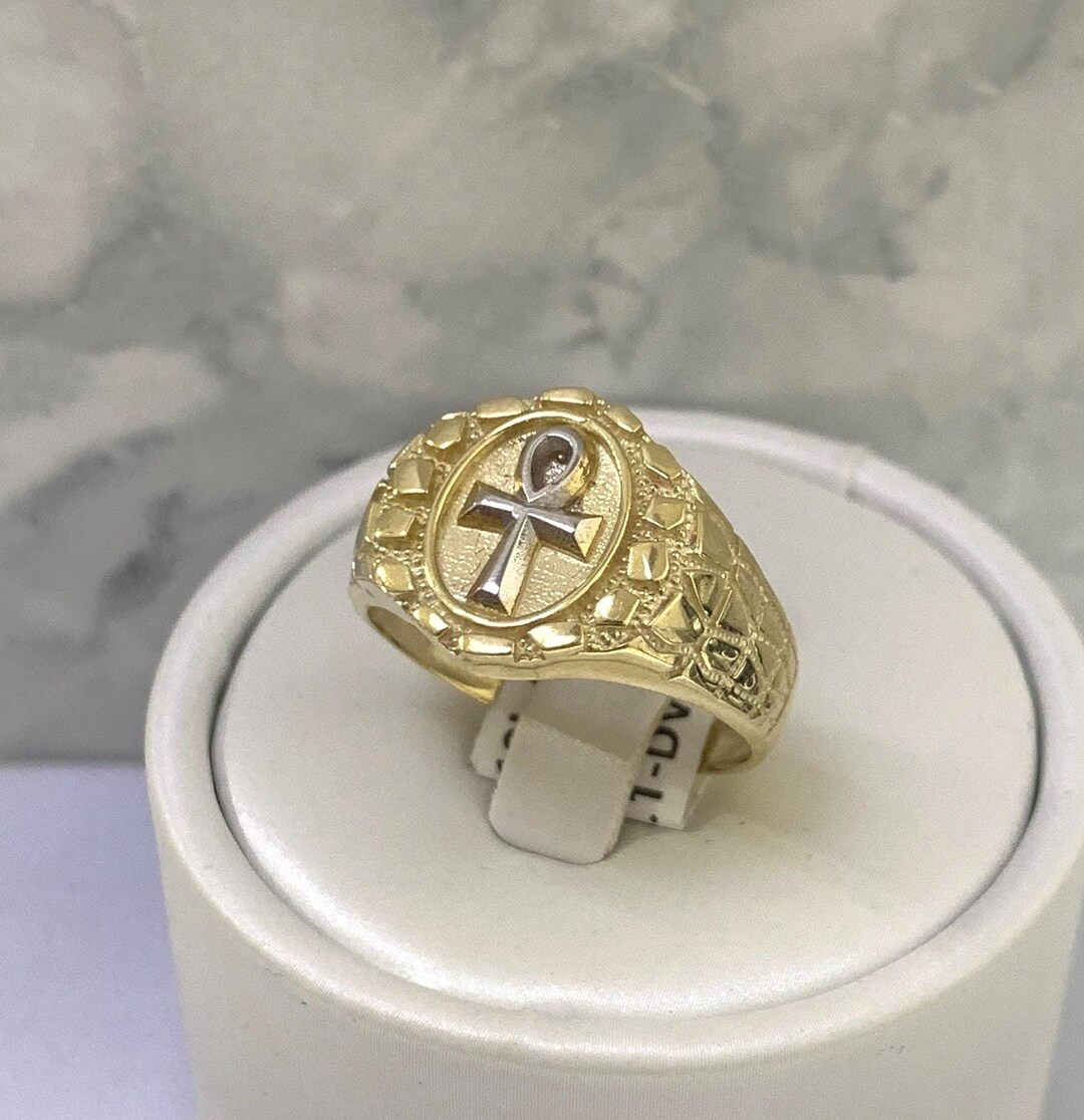 thumbnail image 2 of MENDEL Men's 10k Gold Plated Stainless Steel Egyptian Ankh Cross Pendant Necklace 2 of 5