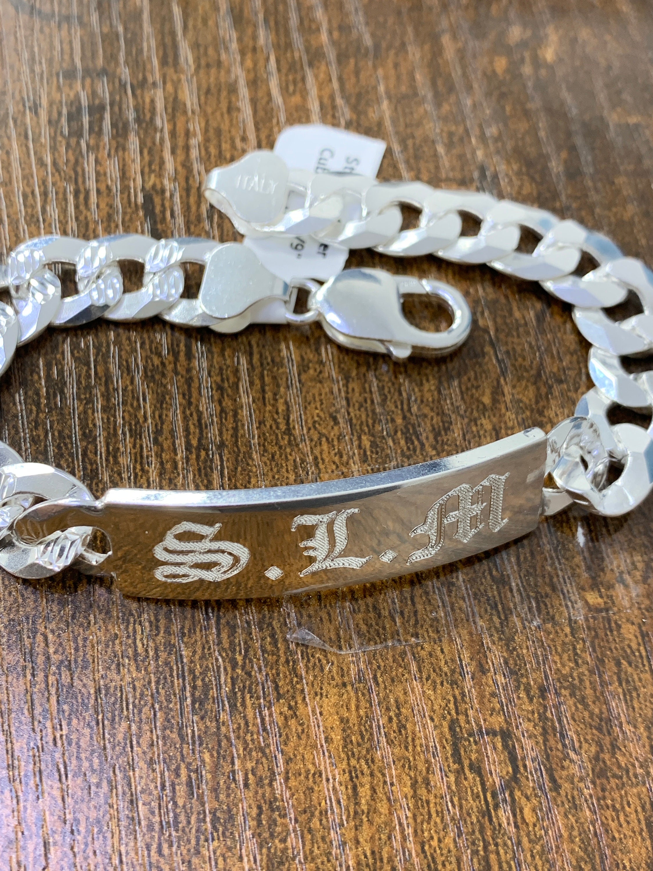 Solid 925 Italian Sterling Silver Diamond Cut Curb Cuban Heavy 