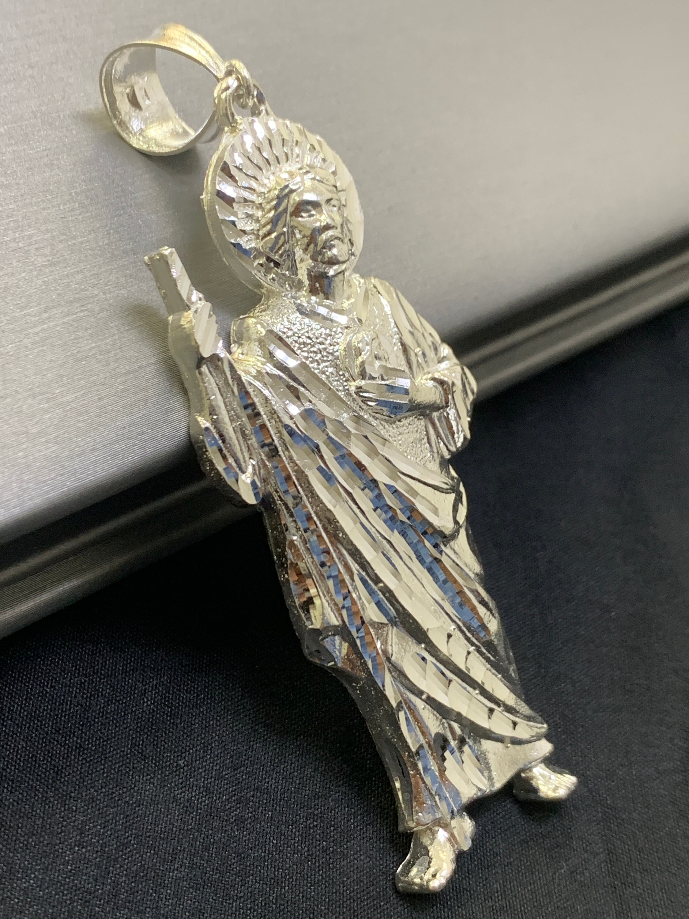 925 Sterling Silver St Jude Religious Solid Silver Medal Pendant Charm ...