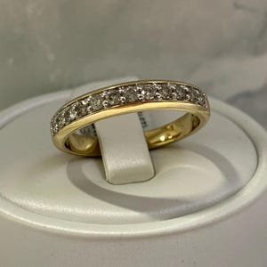 Anello da uomo in oro giallo 10K con diamanti o fede nuziale, 0,50 carati di diametro, taglia 10, regali di Natale per lui, anello per uomo
