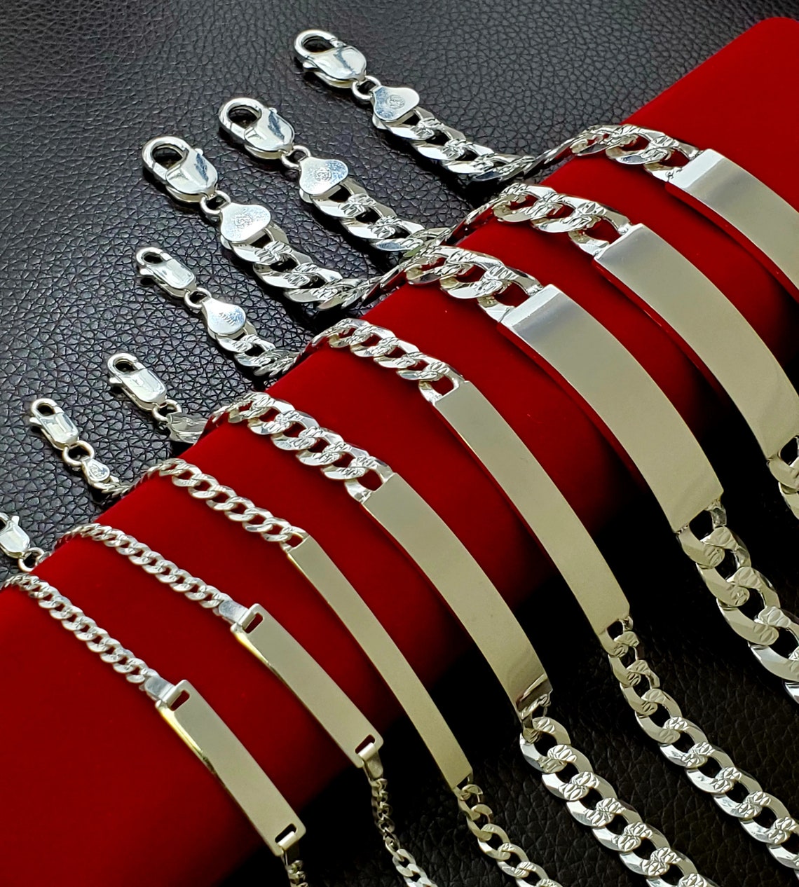 Solid 925 Italian Sterling Silver Diamond Cut Curb Cuban Link Etsy