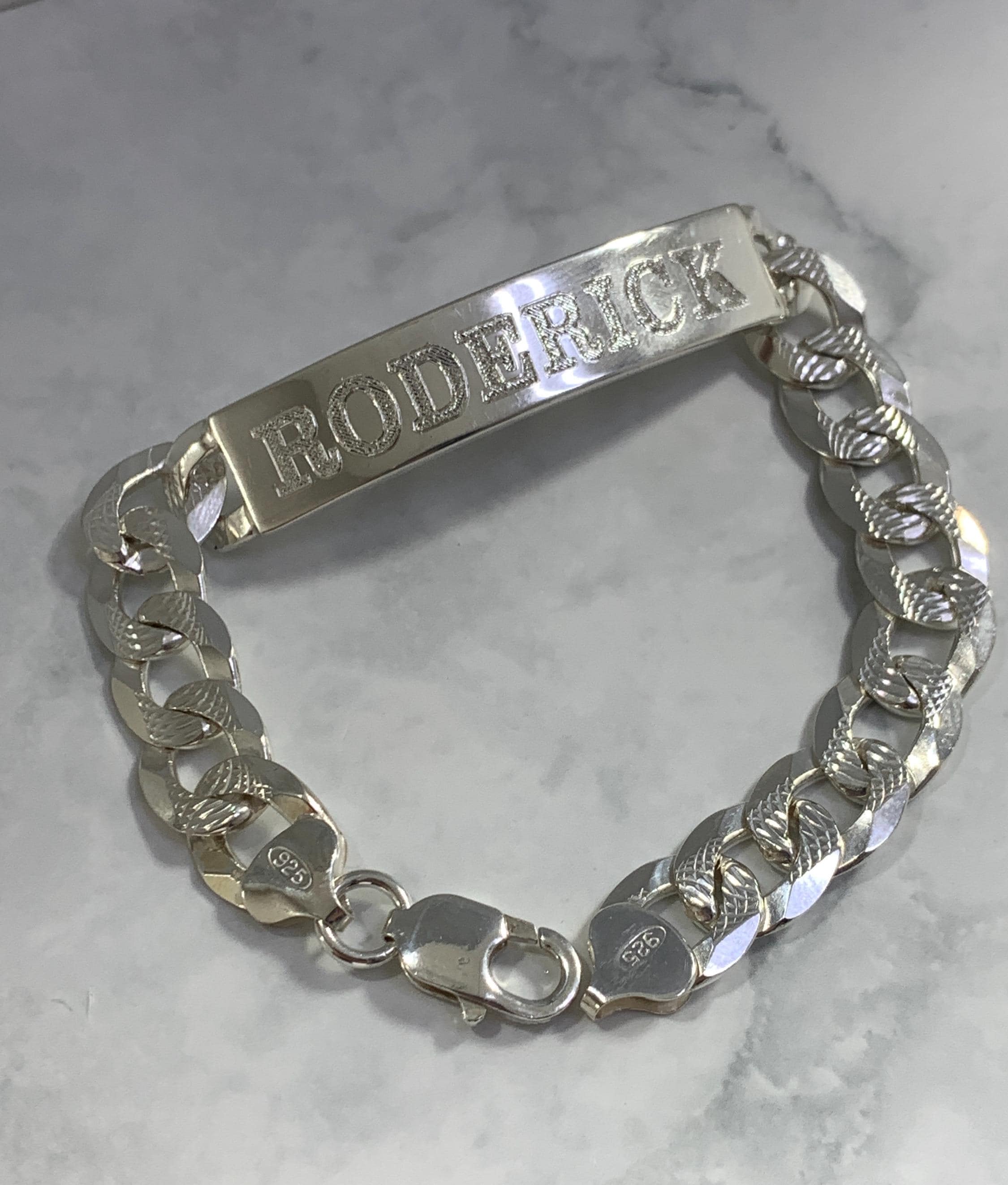 Solid 925 Italian Sterling Silver Diamond Cut Curb Cuban Heavy