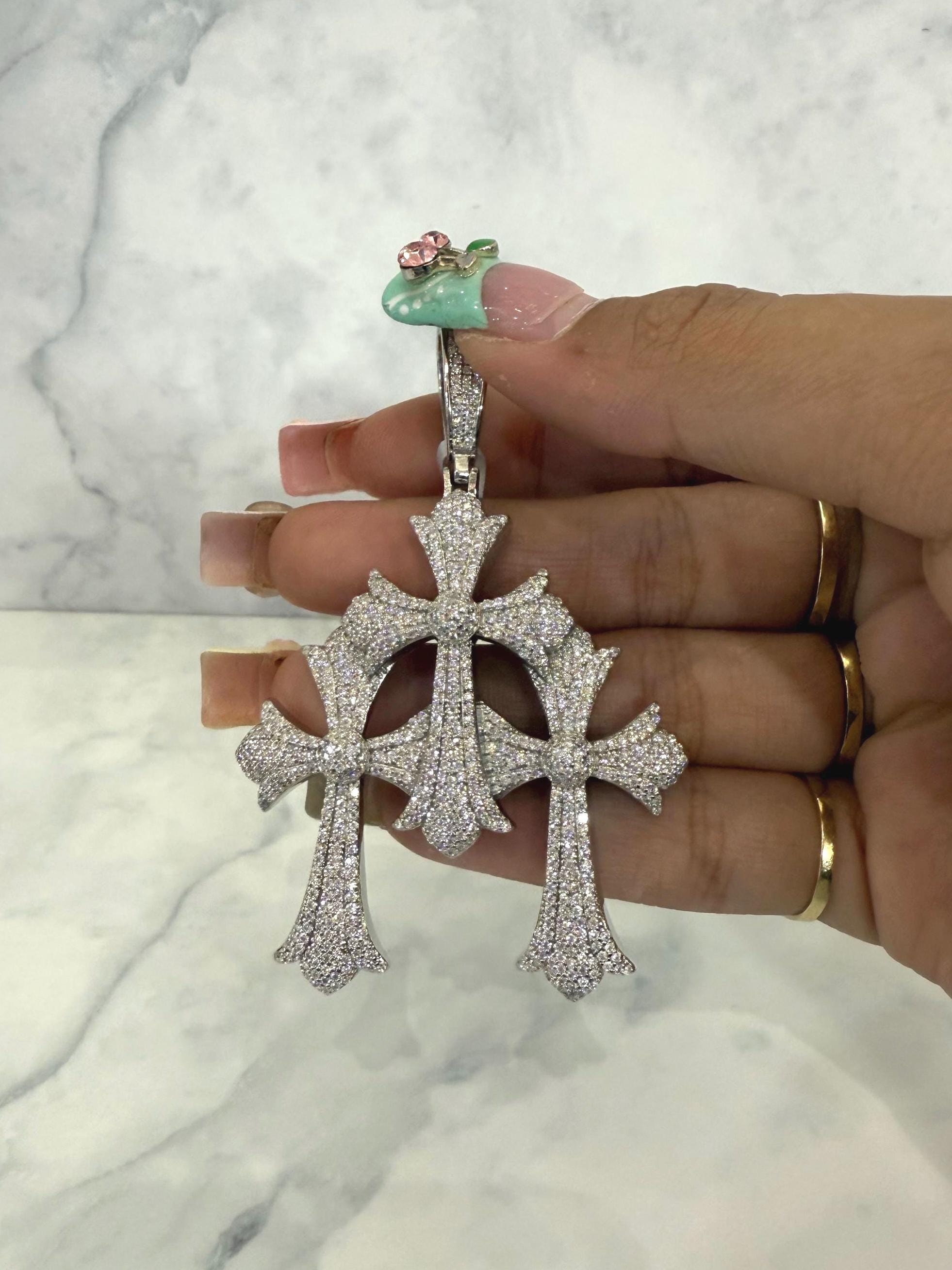 Chrome Hearts Triple Cross Pendant - Etsy