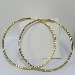 10K Solid Yellow Gold Diamond Cut Round Hoops 2.3mm Earrings for women Real 10 Karat Gold