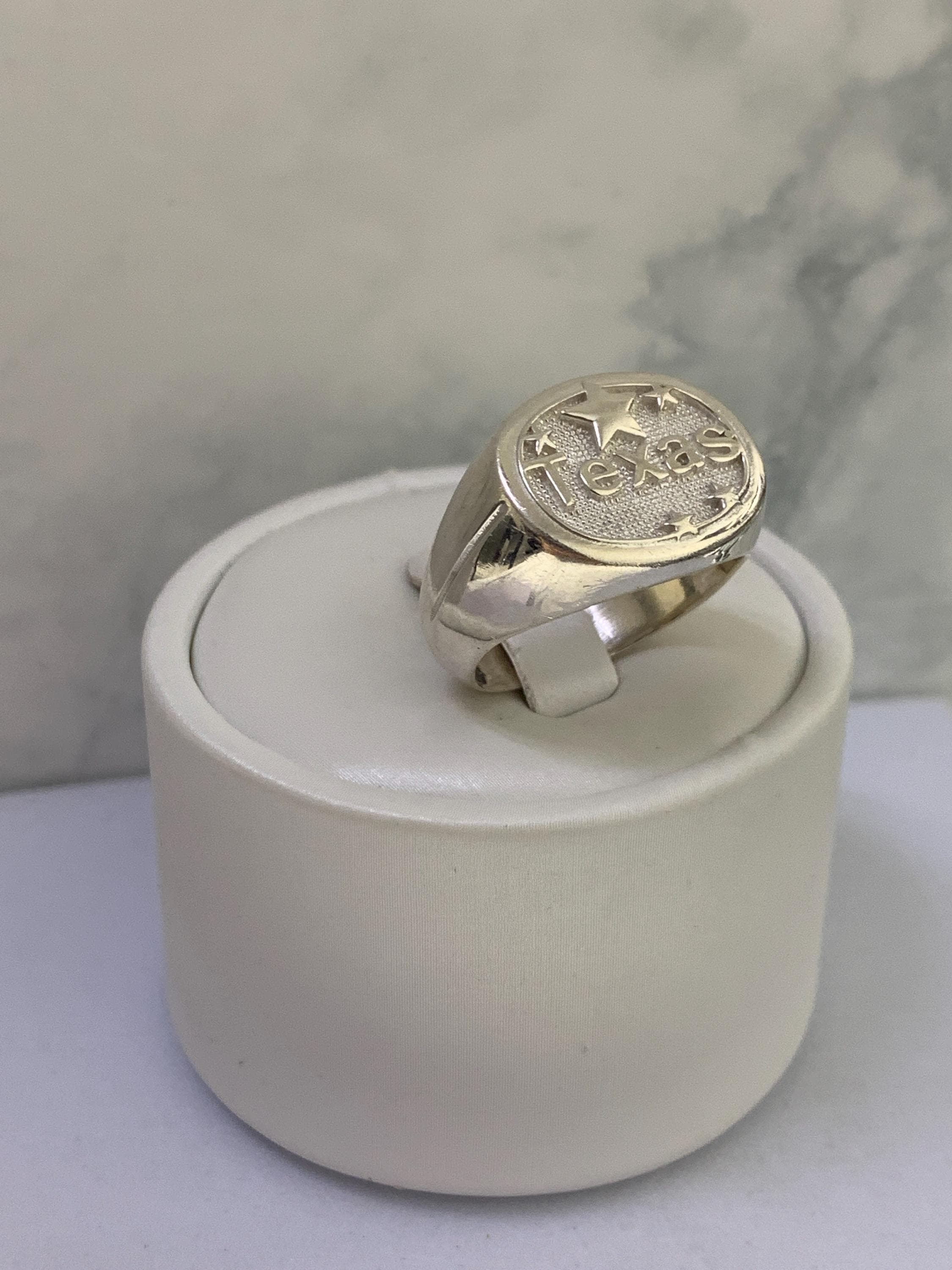 925 Sterling Silver Solid Texas State Shape Ring Gift for Him and