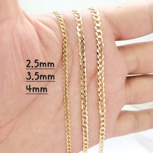 Solid 14K Yellow Gold CubanLink Bracelet or Beach Anklet For Men Women Real 14 karat Gold Oro