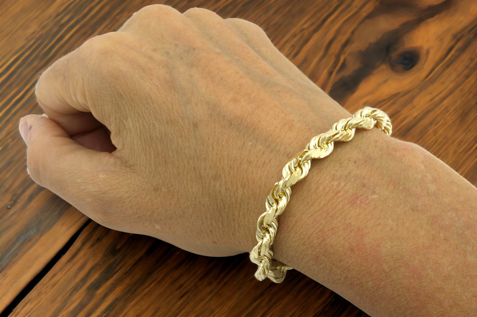 Mens 10k sale gold rope bracelet