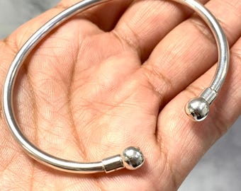 Sterling Silver 925 ball bracelet open cuff gift for woman cuff Bangle bracelet Real Silver