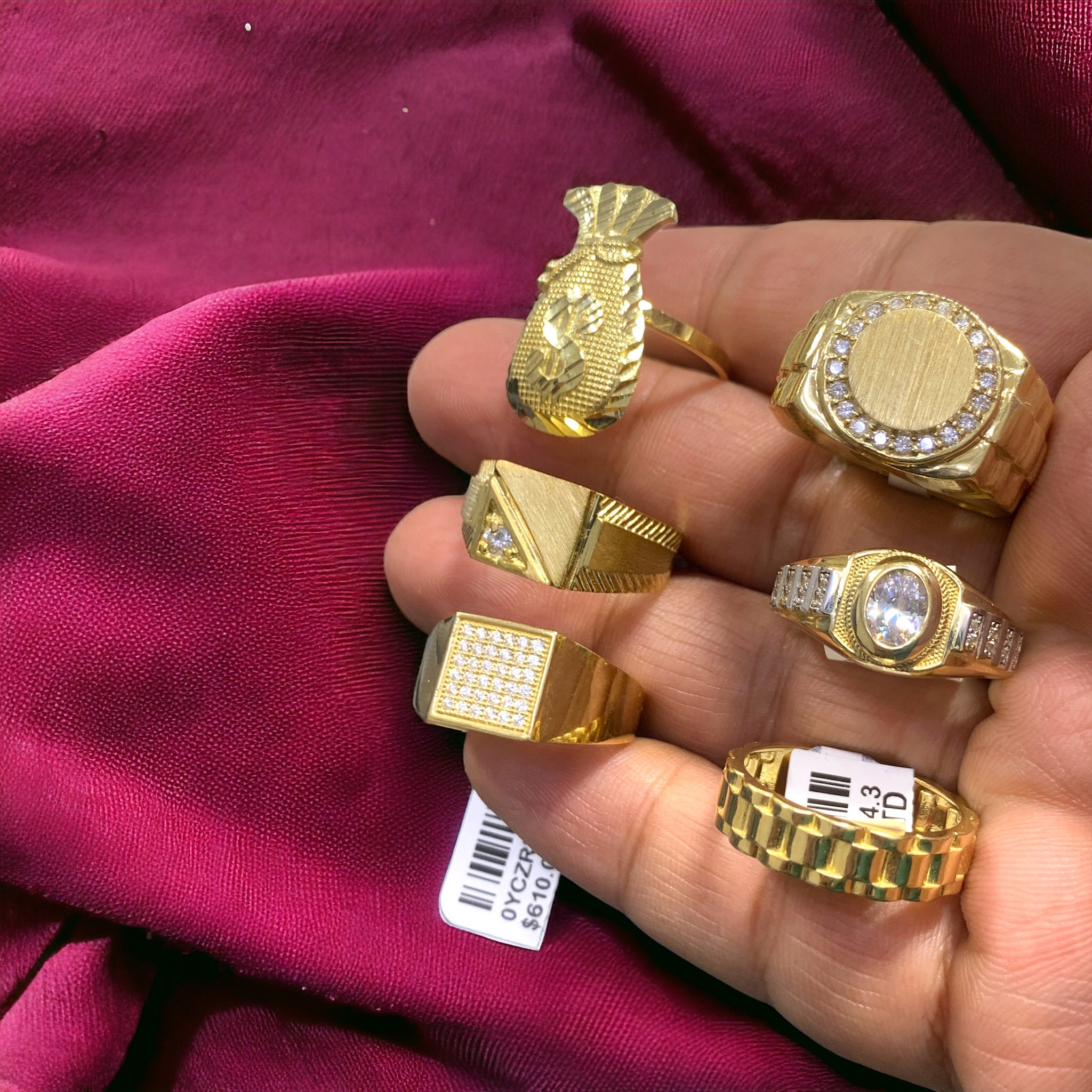 【Masa】UR-TACTICALD-RING Yumikoo DOOM Mask Ring for Men Gladiator Style Ruby Golden