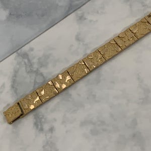 Men&#39;s Solid Real Yellow Gold 10k Hip Hop Mens Nugget Bracelet Heavy 10 Karat Gold 9mm Fathers Day Mens Jewelry Gift 8.5 Inches