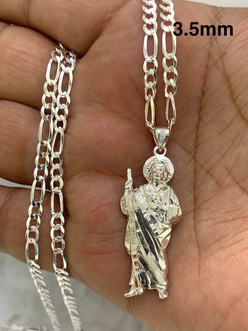 925 Sterling Silver St Jude Religious Solid Silver Medal Pendant Charm ...
