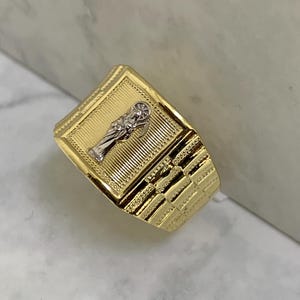 10K Solid Gold Santa Muerte Grim Reaper Ring Angel of Death Big Real Solid 10 Karat Gold Ring, Anillo Santa Muerte 10 Quilates