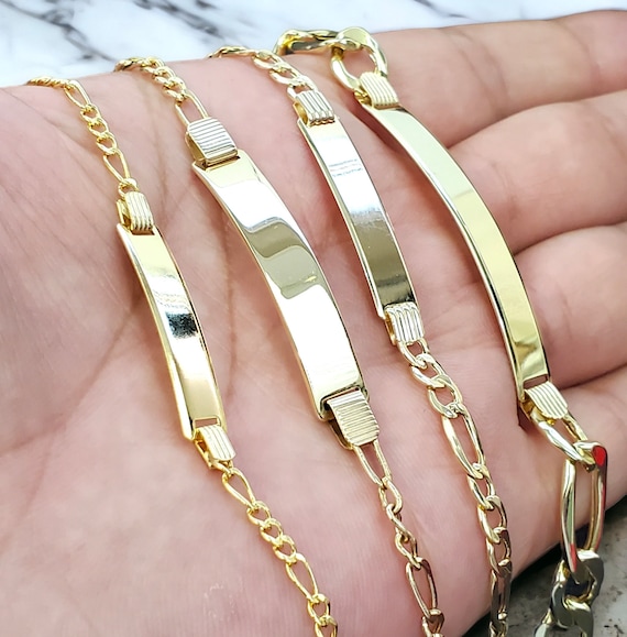 Mens 10k gold id bracelet hot sale