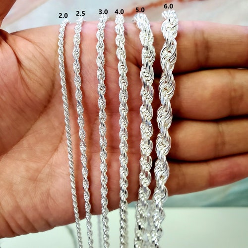 8mm 925 Sterling Silver Men's Solid Handmade Rope Chain - Etsy
