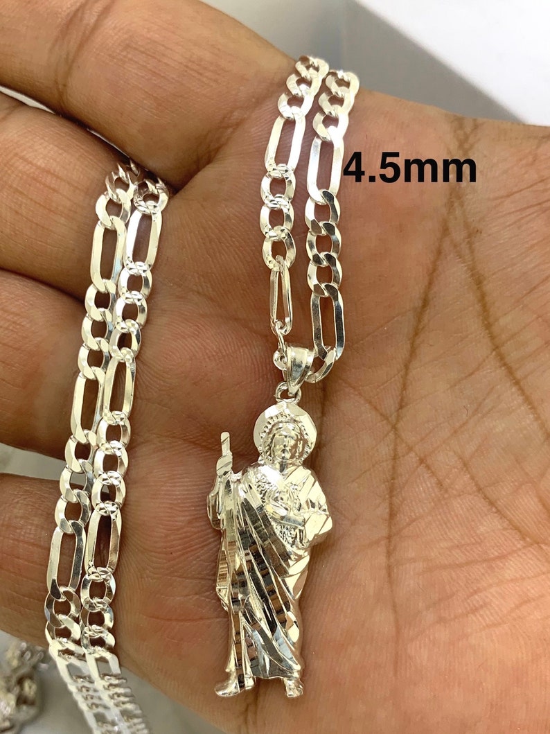 925 Sterling Silver St Jude Religious Solid Silver Medal Pendant Charm ...