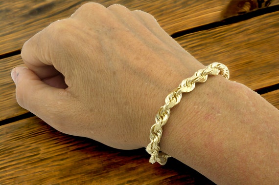 10K HOLLOW ROSE GOLD ROPE BRACELET - OMI Jewelry