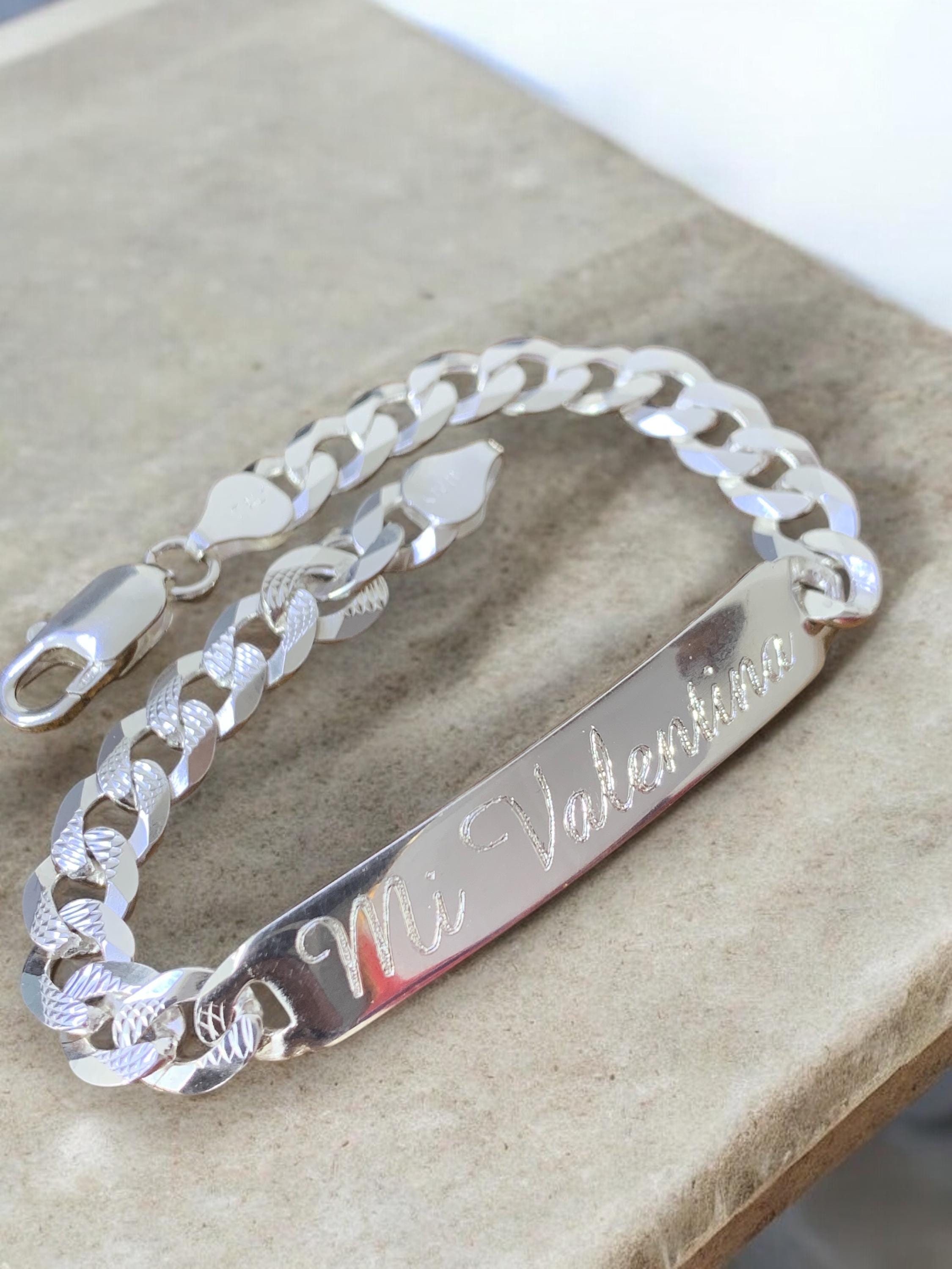 Solid 925 Italian Sterling Silver Diamond Cut Curb Cuban Heavy 
