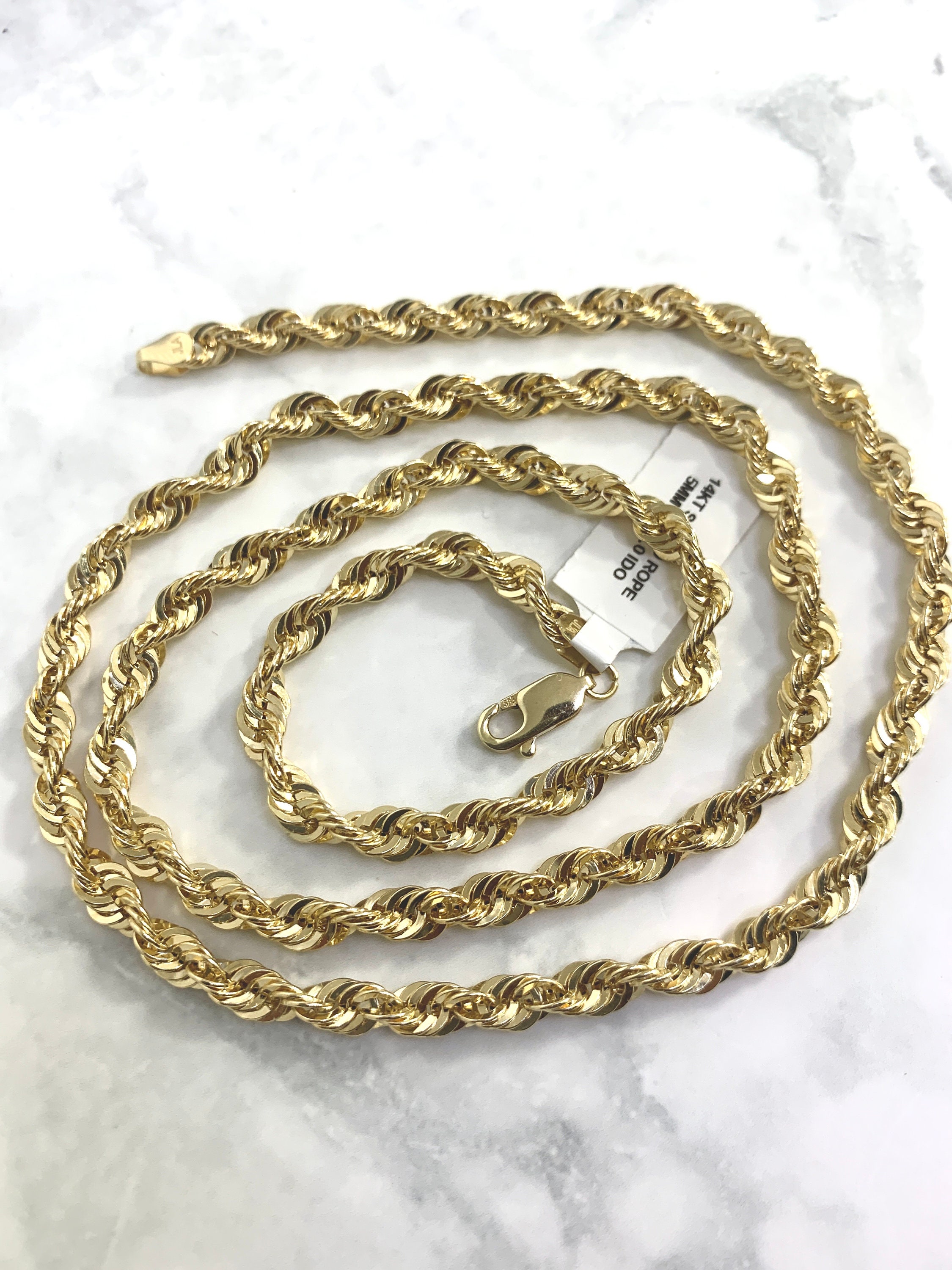14k Solide Gelb Gold 4mm Herren Diamantschliff
