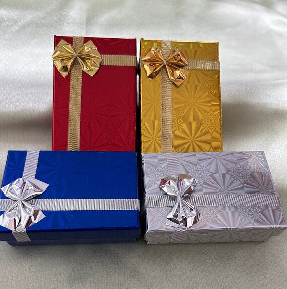 Nideen Confezione da 15 scatole regalo per gioielli, 8 x 5 x 3 cm, per bracciali, orecchini, piccole scatole regalo con fiocco per gioielli, anelli, orecchini, bracciali, collane, colore nero