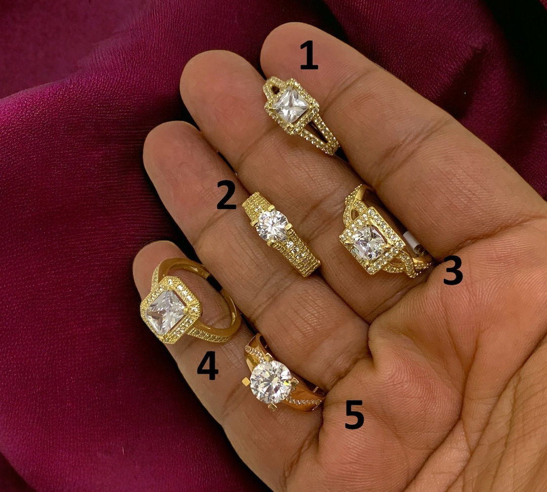 9ct Yellow Gold Solitaire ‘Becky’ Ladies CZ Ring Set main image 1