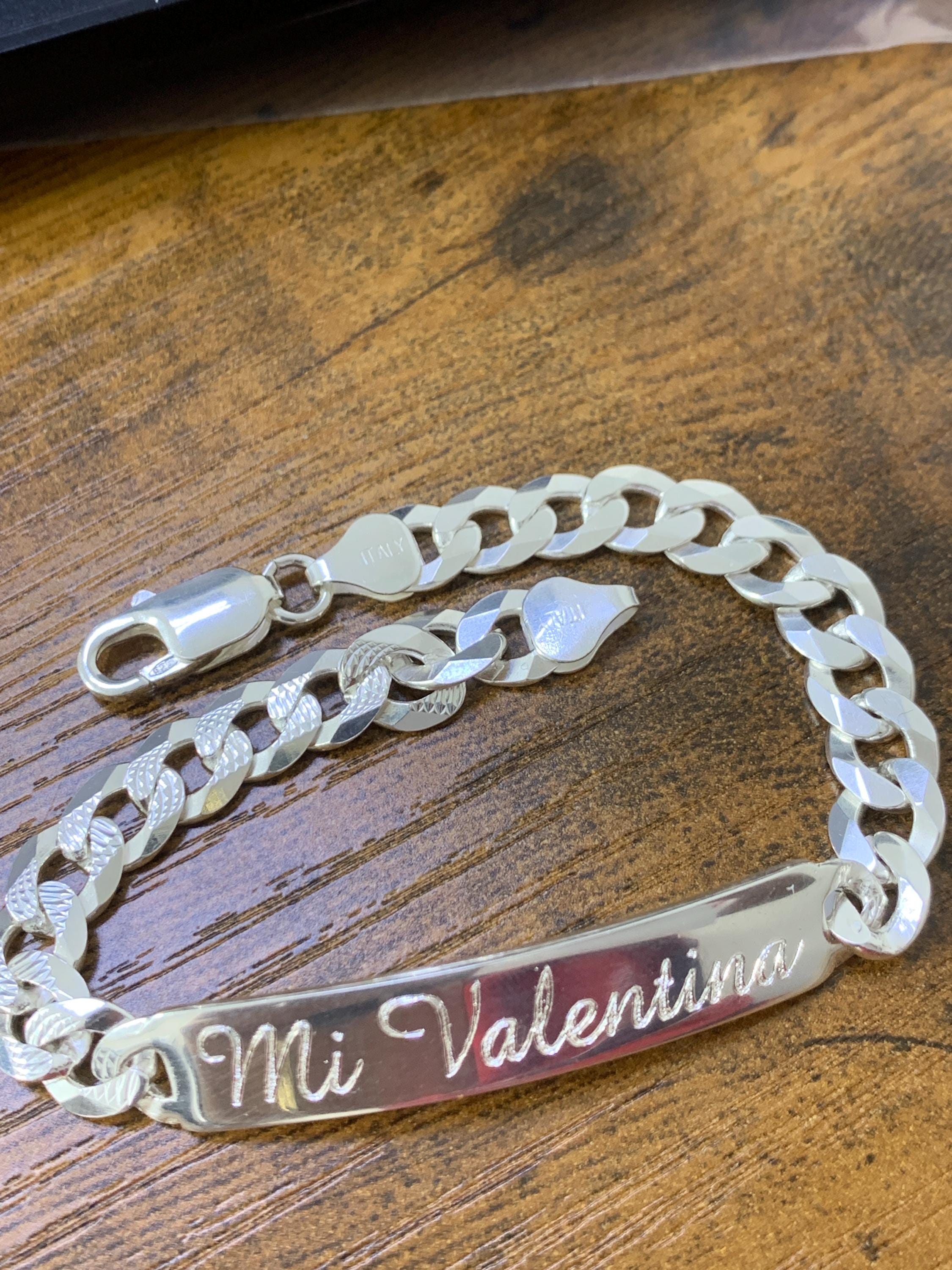 Solid 925 Italian Sterling Silver Diamond Cut Curb Cuban Heavy 