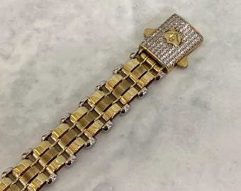 Men's Solid Real Yellow Gold 10k Hip Hop Mens Fancy Links Bracelet Heavy 10 Karat Gold 12mm Fathers Day Mens Jewelry Gift 8.5 Inches